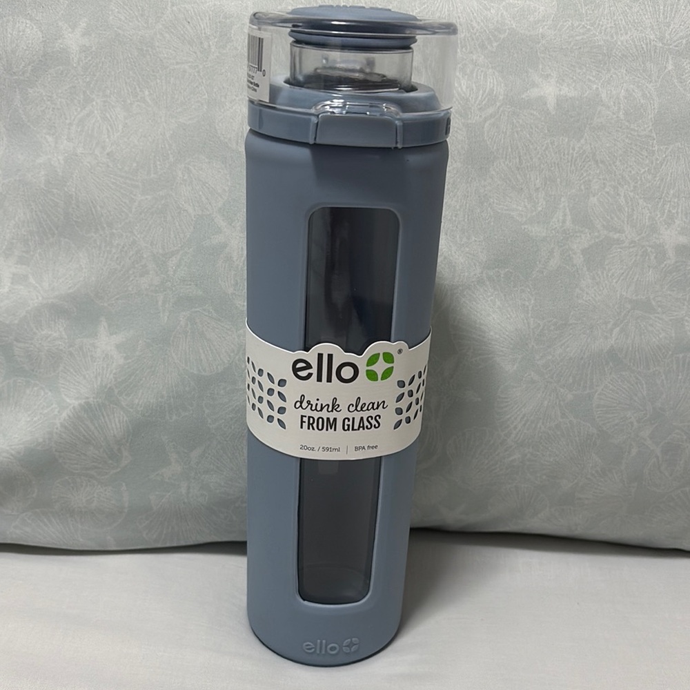 Ello Blue Glass Water Bottle